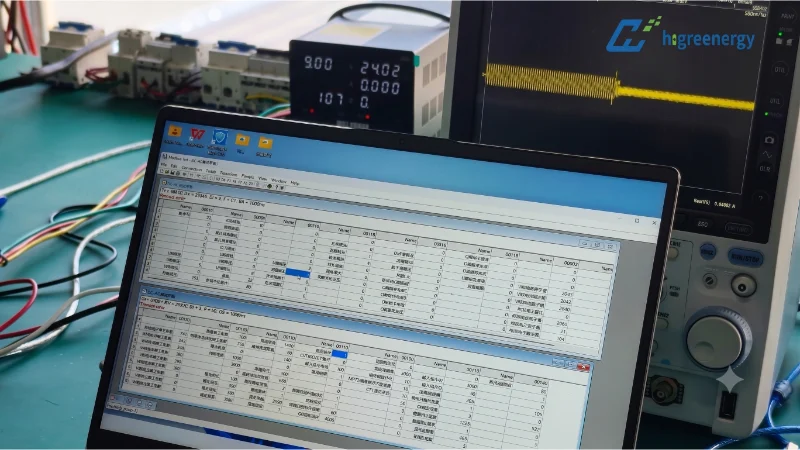 Higre Energy solar inverter simulation testing for high-efficiency solar water pumping system development