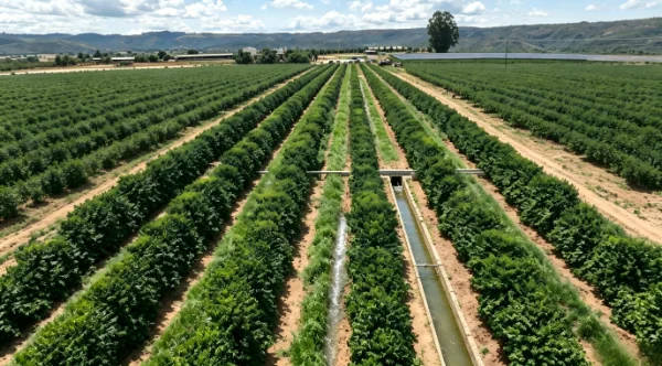 Large-scale solar water pumping system supporting soybean farming operations in Brazil.